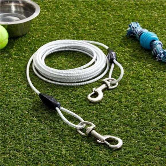 Reflective Vinyl-Covered Tie-Out Cable for Dogs up to 250 lbs, 25' - Picture 2 of 2